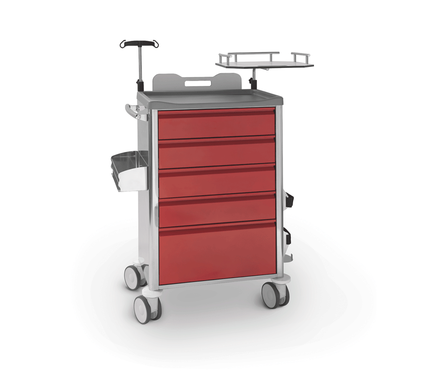 Cărucior medical urgențe-oțel